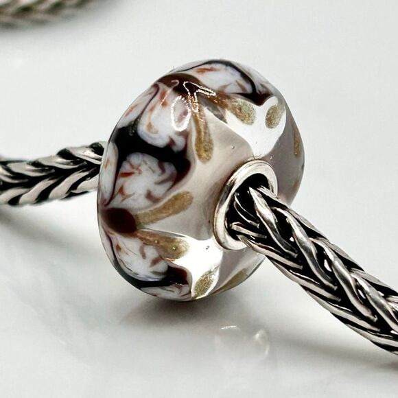 TROLLBEADS Butterfly Unique LAA 925S NEW! Dark Purple White Gold Shimmer - Picture 5 of 6